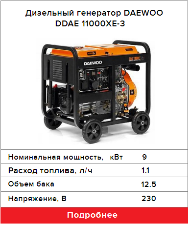 Дизельный генератор DAEWOO DDAE 11000XE-3